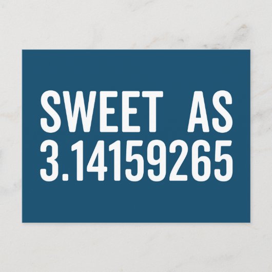 Sweet As Pi Funny Quote Briefkaart (Voorkant)