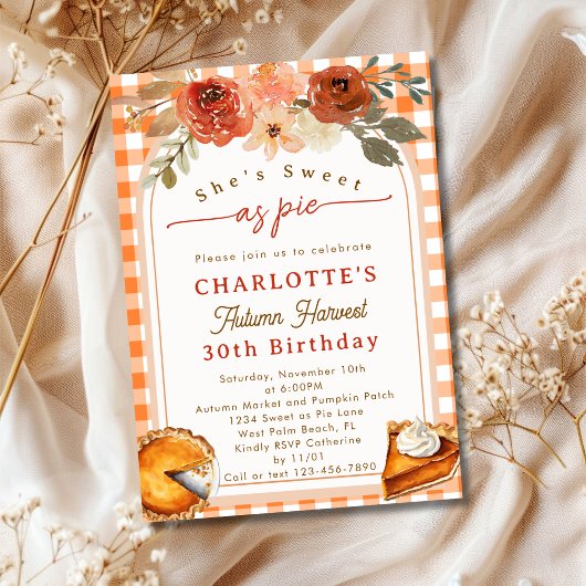 Sweet As Pie Harvest Herfst Thema Verjaardagsfeest Kaart