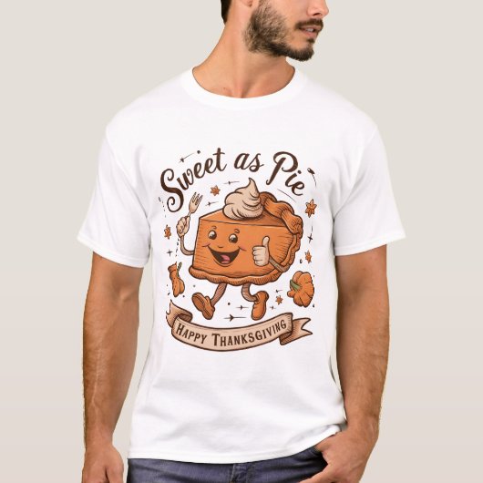 "Sweet as Pie" Tattoo-stijl Thanksgiving T-shirt (Voorkant)