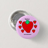 Sweet As Strawberriez pastel pixel art mini knop Ronde Button 3,2 Cm (Voorkant /achterkant)