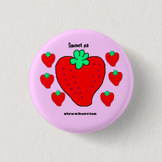 Sweet As Strawberriez pastel pixel art mini knop Ronde Button 3,2 Cm