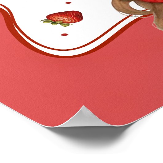 Sweet As Strawberry Girl Waterverf Verjaardag Poster (Hoek)