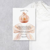 Sweet Autumn Bow Little Pumpkin Baby shower Bedankkaart