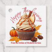 Sweet Autumn Cupcake Harvest Happy Thanksgiving Bedankjes Labels (Voorkant)