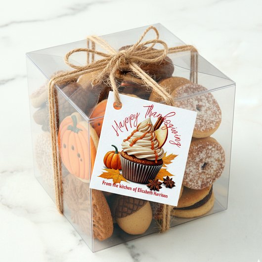 Sweet Autumn Cupcake Harvest Happy Thanksgiving Bedankjes Labels