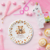 Sweet Autumn Teddy Bear Baby Shower Papieren Bordje (Feest)