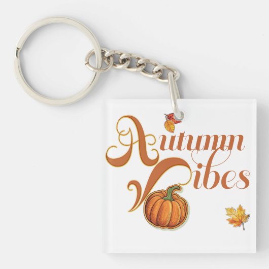Sweet Autumn Vibes Trendy Thanksgiving Sleutelhanger (voorkant)