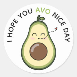 Sweet Avocado Kiss Ronde Sticker