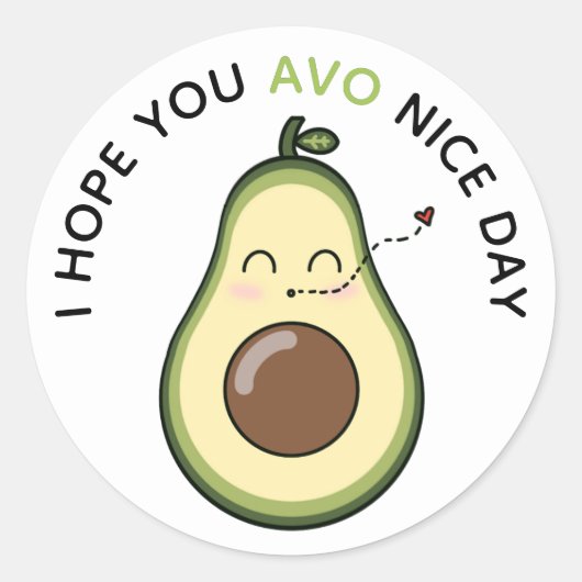 Sweet Avocado Kiss Ronde Sticker (Voorkant)