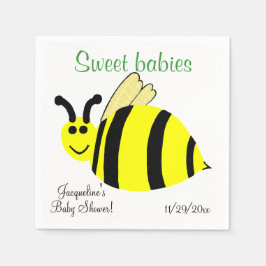 Sweet Babies Geel Bumble Bee Twins Baby shower Servetten