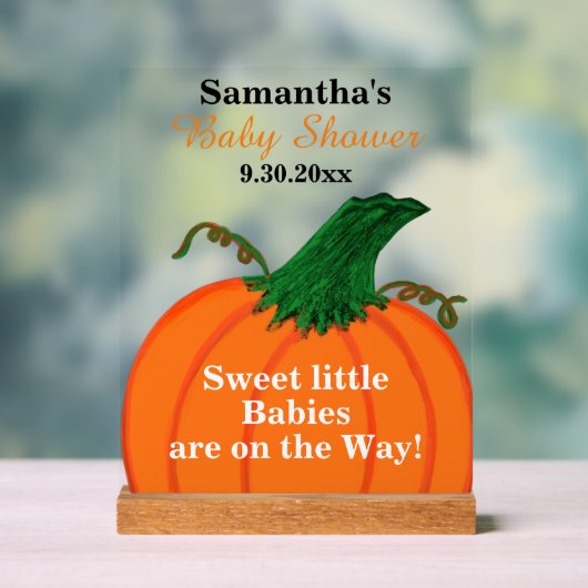 Sweet Babies Pumpkins Baby shower Acryl Bord (Neutraal)