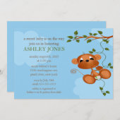 Sweet Baby aap Baby shower Kaart (Voorkant / Achterkant)