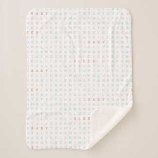 Sweet Baby Alphabet ABCs Pastel Colors Pink Sherpa Deken