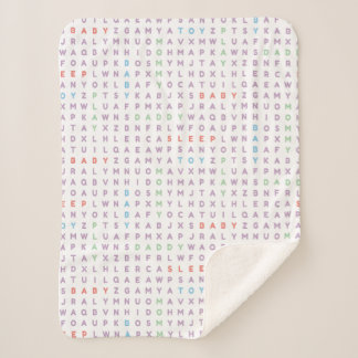 Sweet Baby Alphabet ABCs Rich Warm Colors Sherpa Deken