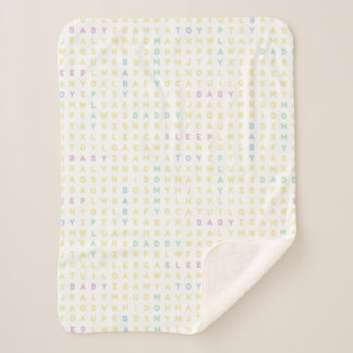 Sweet Baby Alphabet ABCs Traditional Colors Sherpa Deken