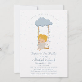 Sweet Baby Angel, First Birthday and Baptism Kaart