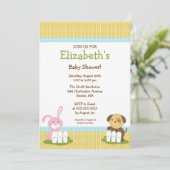 Sweet Baby Animals Baby shower Uitnodiging (Staand voorkant)