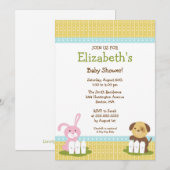 Sweet Baby Animals Baby shower Uitnodiging (Voorkant / Achterkant)