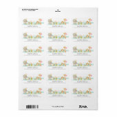 Sweet Baby Animals Parade Shower Adres Etiket (Full Sheet)