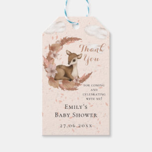 Sweet Baby Bambi Flowers moon Clouds Stars Favor Cadeaulabel