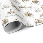 Sweet baby bears fast asleep on fluffy clouds cadeaupapier (Rol Hoek)