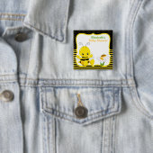 Sweet Baby Bee Baby shower Button (In situ)