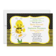 Sweet Baby Bee Baby shower Invitation
