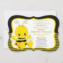 Sweet Baby Bee Baby shower Invitation Kaart