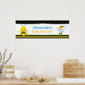 Sweet Baby Bee Boy Baby shower Banner Poster (Keuken)