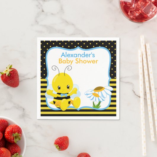 Sweet Baby bee Boy Baby shower Papiers Servetten (Insitu)