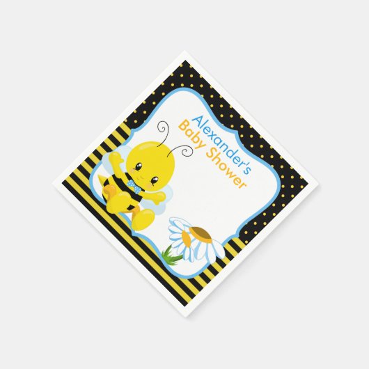 Sweet Baby bee Boy Baby shower Papiers Servetten (Hoek)