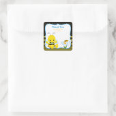 Sweet Baby Bee Boy Dank je wel Vierkante Sticker (Tas)