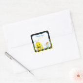 Sweet Baby Bee Boy Dank je wel Vierkante Sticker (Envelop)