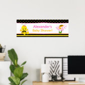 Sweet Baby bee Girl Baby shower Banner Poster (Thuiskantoor)