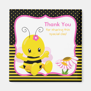 Sweet Baby Bee Girl Bedankt Magnet