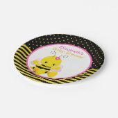 Sweet Baby Bee Meisje Baby shower Papier Bord (Gekanteld)