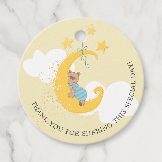 Sweet Baby Beer Moon Baby shower Dank je wel Bedankjes Labels (Voorkant)
