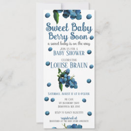 Sweet Baby Berry Soon Baby shower Invitation Aankondiging