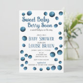 Sweet Baby Berry Soon Baby shower Invitation Kaart (Staand voorkant)