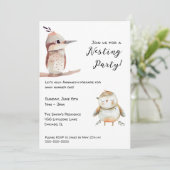 Sweet Baby Bird Genderneutraal Nesting Party Kaart (Staand voorkant)