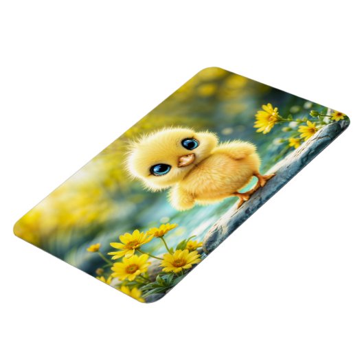 Sweet baby bird spring weide gele bloemen magneet (Linkerzijde)