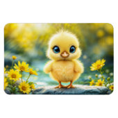 Sweet baby bird spring weide gele bloemen magneet (Horizontaal)