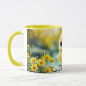 Sweet baby bird spring weide gele bloemen mok (Links)