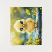 Sweet baby bird spring weide gele bloemen wandkleed (Voorkant)
