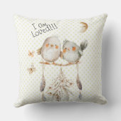Sweet Baby Bird Waterverf Nursery Kussen (Achterkant)
