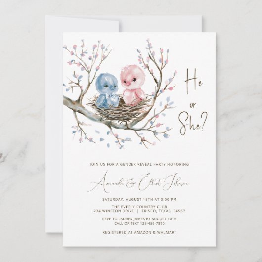 Sweet Baby Birds Geslacht onthullen partij Kaart (Voorkant)