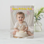 Sweet Baby Birthday Card – Instant Download Kaart (Staand voorkant)
