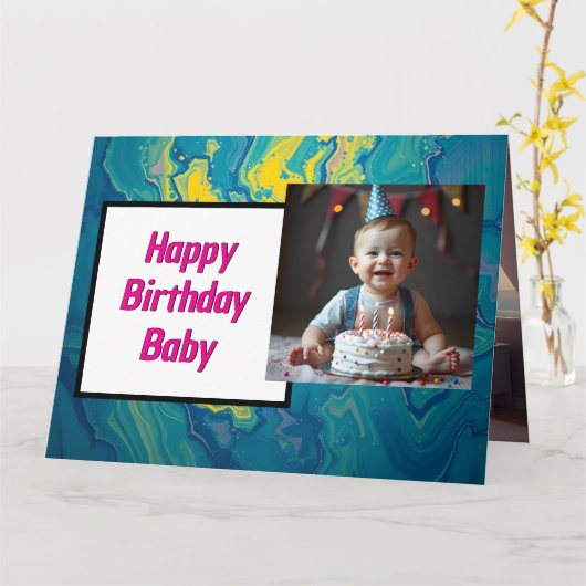 Sweet Baby Birthday Kaart – Instant Download (Gele Bloem)