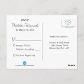 Sweet Baby Blauwe en Gouden Confetti - RSVP 2 Briefkaart (Achterkant)