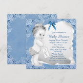 Sweet Baby Blue Baby shower Kaart (Voorkant / Achterkant)